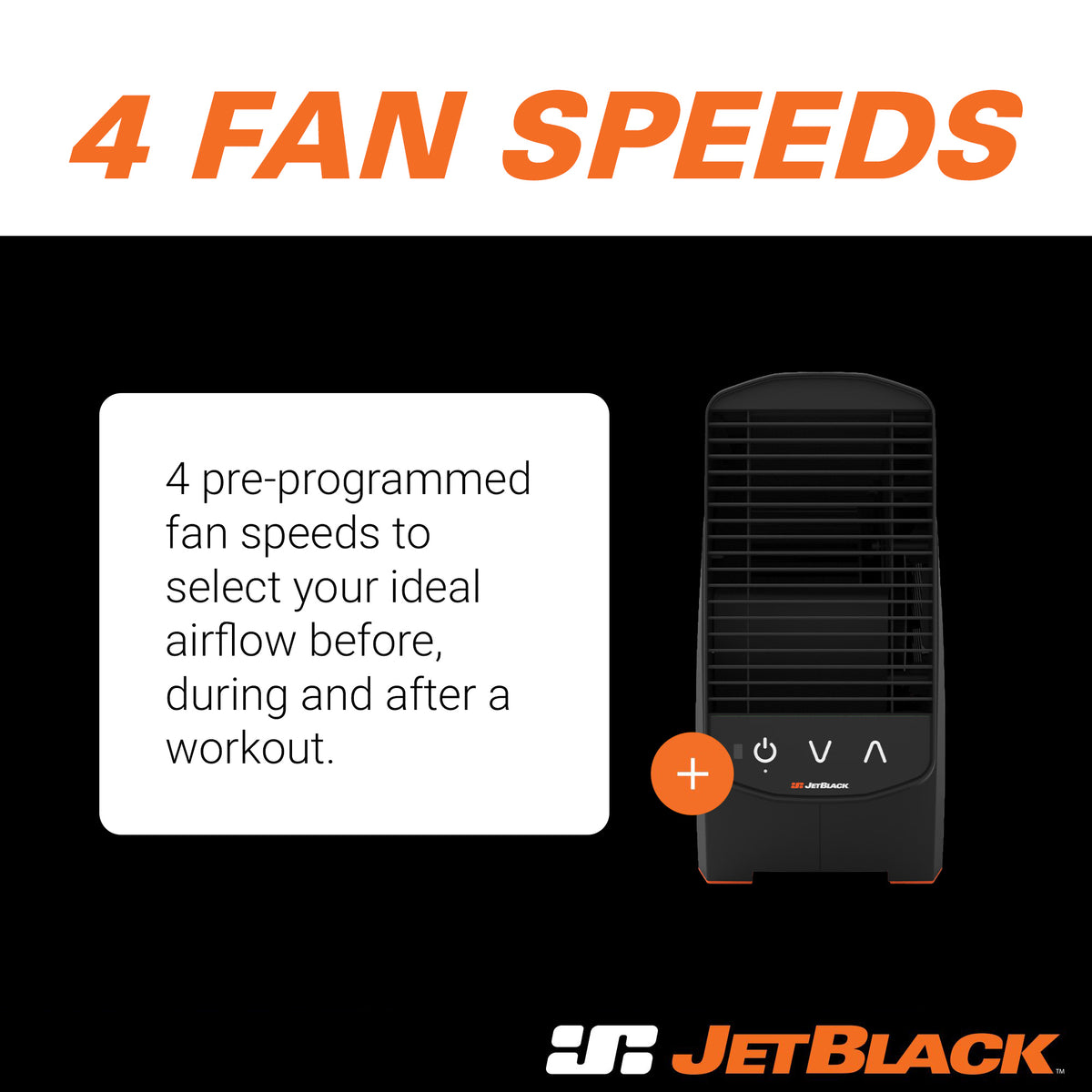 Jetblack trainer fan speeds indoor cycling accessories