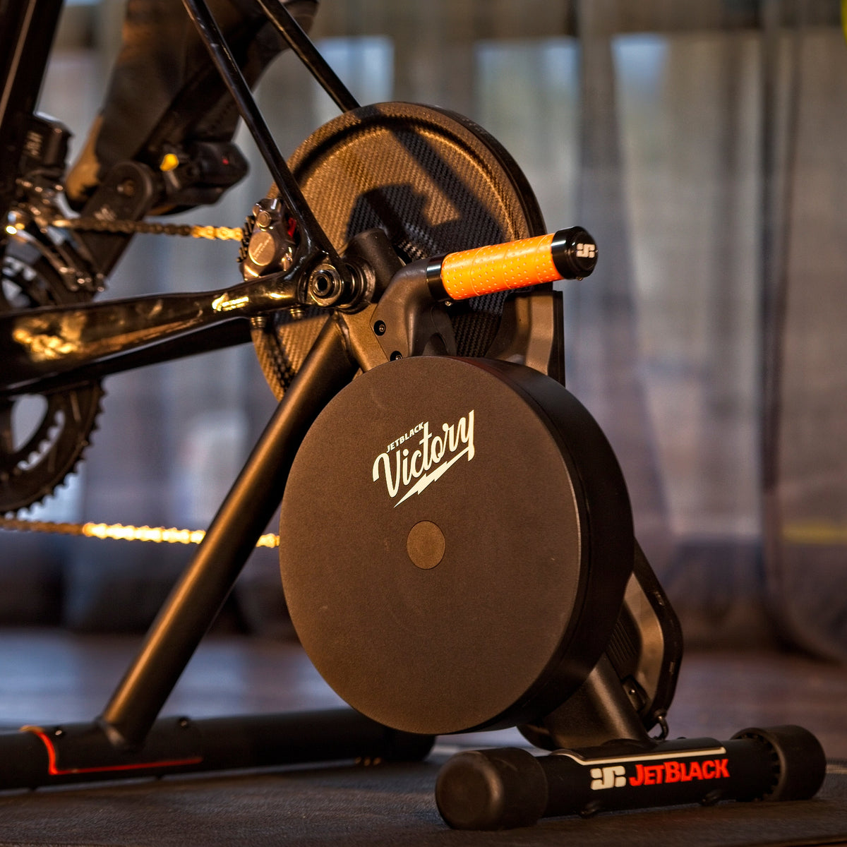 Jetblack Victory trainer with bike installed indoor cycling trainer 