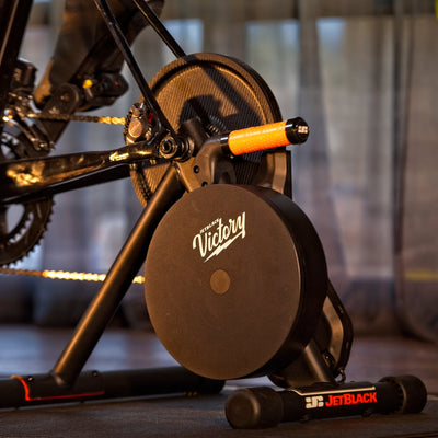 Jetblack Victory trainer with bike installed indoor cycling trainer 