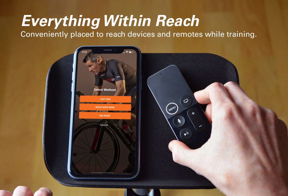 Jetblack trainer tray use everything Within Reach indoor cycling accessories